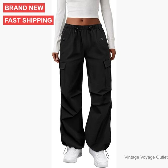 Pants - Women's Cargo Pants Elastic Waist Water Resistant Lightweight Hiking
